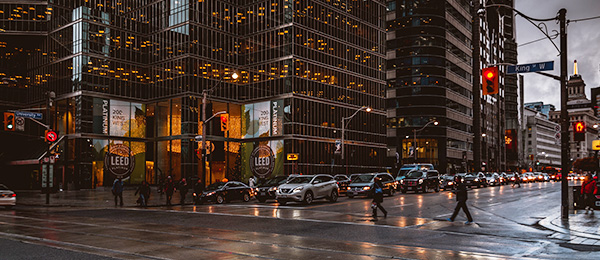 Bay street at night