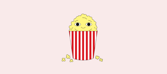 What to watch illustration - a bucket of popcorn